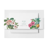 Tropische Waterverf Bloemen & Groen Bruiloft Uitnodigingen Wikkel (Voorkant Voorbeeld)