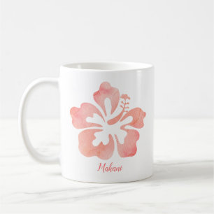Tropische Waterverf Bloemen Hibiscus Koffiemok