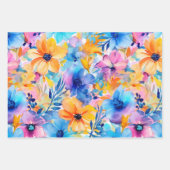 Tropische Waterverf Bloemen Inpakpapier Vel (Voorkant 3)