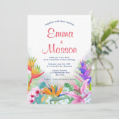 Tropische Waterverf Bloemen Kaart (Staand voorkant)