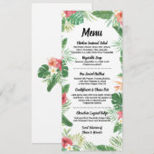 Tropische Waterverf Bloemen Menu Trouwreceptie (Voorkant / Achterkant)