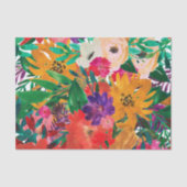 Tropische Waterverf bloemen ontkoppeling Tissuepapier (Voorkant)