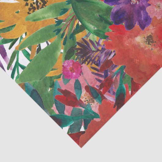 Tropische Waterverf bloemen ontkoppeling Tissuepapier (Detail)