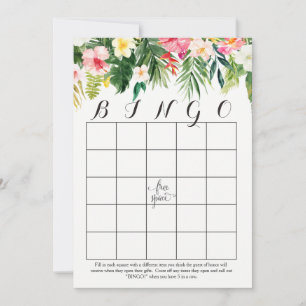 Tropische waterverf bloemen tonen bingo Kaarten