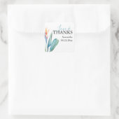 Tropische Waterverf bloementhema Vierkante Sticker (Tas)