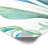 Tropische Waterverf Bloemflessen botanica en groen Poster (Hoek)