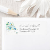 Tropische Waterverf Bloemvaten Adresetiketten Etiket (Insitu)