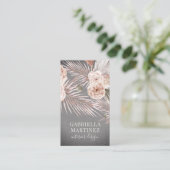 Tropische Waterverf Blooms Interior Designer Visitekaartje (Staand voorkant)