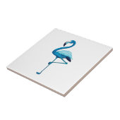 Tropische Waterverf Blue Flamingo Gold Tegeltje (Zijkant)