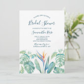 Tropische Waterverf Botanisch Vrijgezellenfeest Save The Date (Staand voorkant)