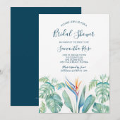 Tropische Waterverf Botanisch Vrijgezellenfeest Save The Date (Voorkant / Achterkant)