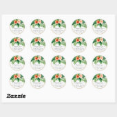 Tropische Waterverf botanische bruiloft dank u Ronde Sticker (Vel)