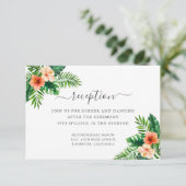 Tropische Waterverf botanische bruiloft receptie Informatiekaartje (Staand voorkant)