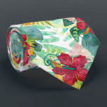 Tropische Waterverf Botanische palmblad & Hibiscus Stropdas<br><div class="desc">Tropische Waterverf Botanisch Palmblad & Hibiscus Design,  met leuk trendy motief! Check mijn winkel om dit ontwerp te zien op veel producten!</div>