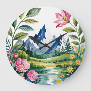 Tropische Waterverf Botanische wandklok – Elegant