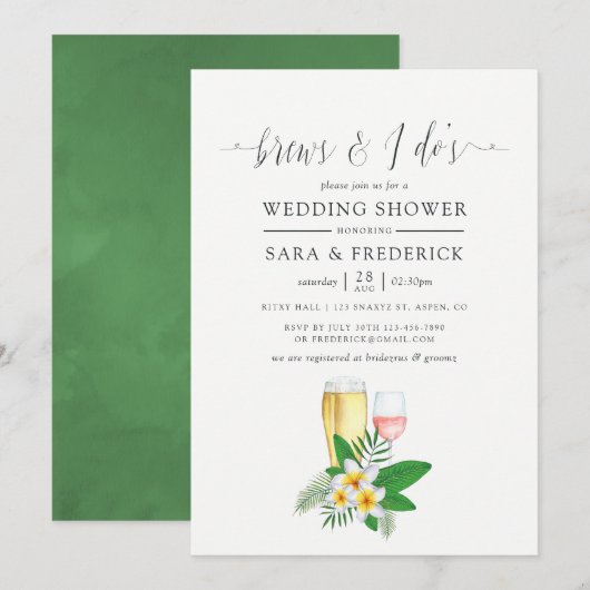 Tropische Waterverf breekt voor de Kaart (Voorkant / Achterkant)