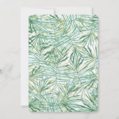 Tropische Waterverf bruiloft met bladeren Kaart (Achterkant)