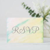 Tropische Waterverf Bruiloft RSVP Kaarten (Staand voorkant)