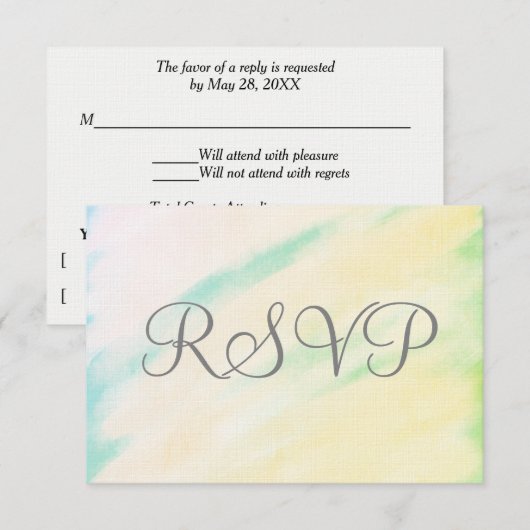 Tropische Waterverf Bruiloft RSVP Kaarten (Voorkant / Achterkant)