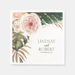 Tropische Waterverf bruiloft Servet