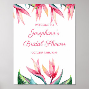 Tropische Waterverf Bruiloftsfeest Bird of Paradis Poster