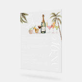 Tropische Waterverf Cocktails Bruiloft Bar Menu Acryl Bord (Hoek)