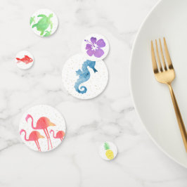 Tropische Waterverf Dieren en Planten Goud Sparkle Confetti