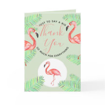 Tropische Waterverf Flamingo Baby Shower Bedankt