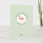 Tropische Waterverf Flamingo Bedankt voor Baby Sho (Achterkant)