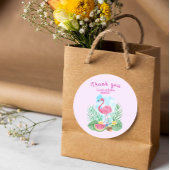 Tropische Waterverf Flamingo Bruiloft Sticker