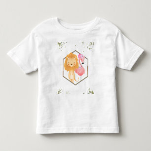 Tropische Waterverf Flamingo & Leeuw Baby Shower Kinder Shirts