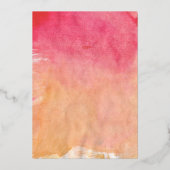 Tropische Waterverf Flamingo Real Baby shower Folie Uitnodiging (Achterkant)