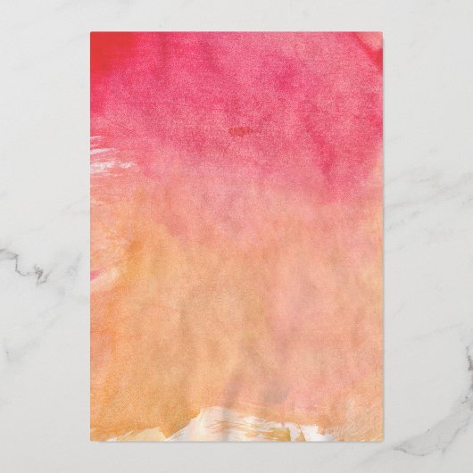 Tropische Waterverf Flamingo Real Baby shower Folie Uitnodiging (Achterkant)