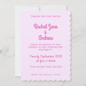 Tropische Waterverf Flamingo Roze Palmbruiloft Kaart (Voorkant)