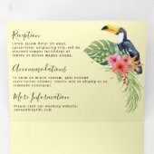 Tropische Waterverf Flamingo's Alles in een bruilo Drieluik Uitnodiging (Binnenzijde eerst)