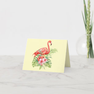 Tropische Waterverf Flamingo's & Hibiscus Bedankt