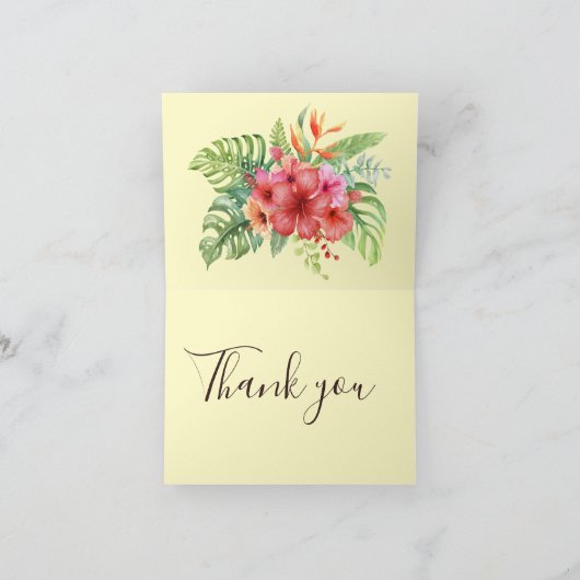 Tropische Waterverf Flamingo's & Hibiscus Bedankt (Binnen)