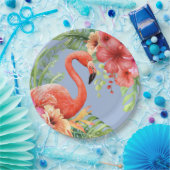 Tropische Waterverf Flamingos & Hibiscus Papieren Bordje (Feest)