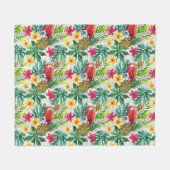 Tropische Waterverf Fleece Deken (Voorkant (Horizontaal))