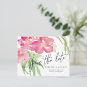 Tropische waterverf floraal sparen de datum aankondigingskaart (Staand voorkant)