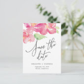 Tropische waterverf floraal sparen de datum aankondigingskaart (Staand voorkant)