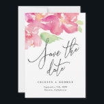 Tropische waterverf floraal sparen de datum save the date<br><div class="desc">Mooie moderne Tropische waterverf floral save the date. Mooie scripttekst. Een deel van een collectie voor de viering van de zomerbruiloft.</div>