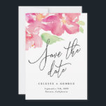 Tropische waterverf floraal sparen de datum save the date<br><div class="desc">Mooie moderne Tropische waterverf floral save the date. Mooie scripttekst. Een deel van een collectie voor de viering van de zomerbruiloft.</div>