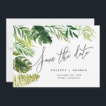Tropische waterverf floraal sparen de datum save the date<br><div class="desc">Mooie moderne Tropische waterverf floral save the date. Mooie scripttekst. Een deel van een collectie voor de viering van de zomerbruiloft.</div>