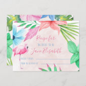 Tropische waterverf floraalbruin om recept te zijn briefkaart (Voorkant / Achterkant)