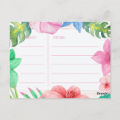 Tropische waterverf floraalbruin om recept te zijn briefkaart (Achterkant)
