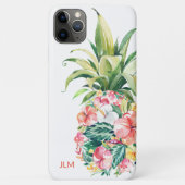 Tropische Waterverf Floral-anas met Initialen Case-Mate iPhone Case (Achterkant)