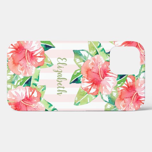 Tropische Waterverf Floral Blossom Case-Mate iPhone Case (Achterkant (horizontaal))