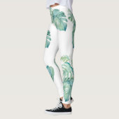 Tropische Waterverf Floral en Greenery Leggings (Links)