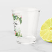 Tropische Waterverf Floral Flamingo Wedding Shot Glas (Rechts)